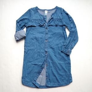 CARTERS • chambray button front shirt dress sz 8